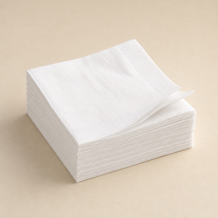 Pilha de guardanapos de papel branco